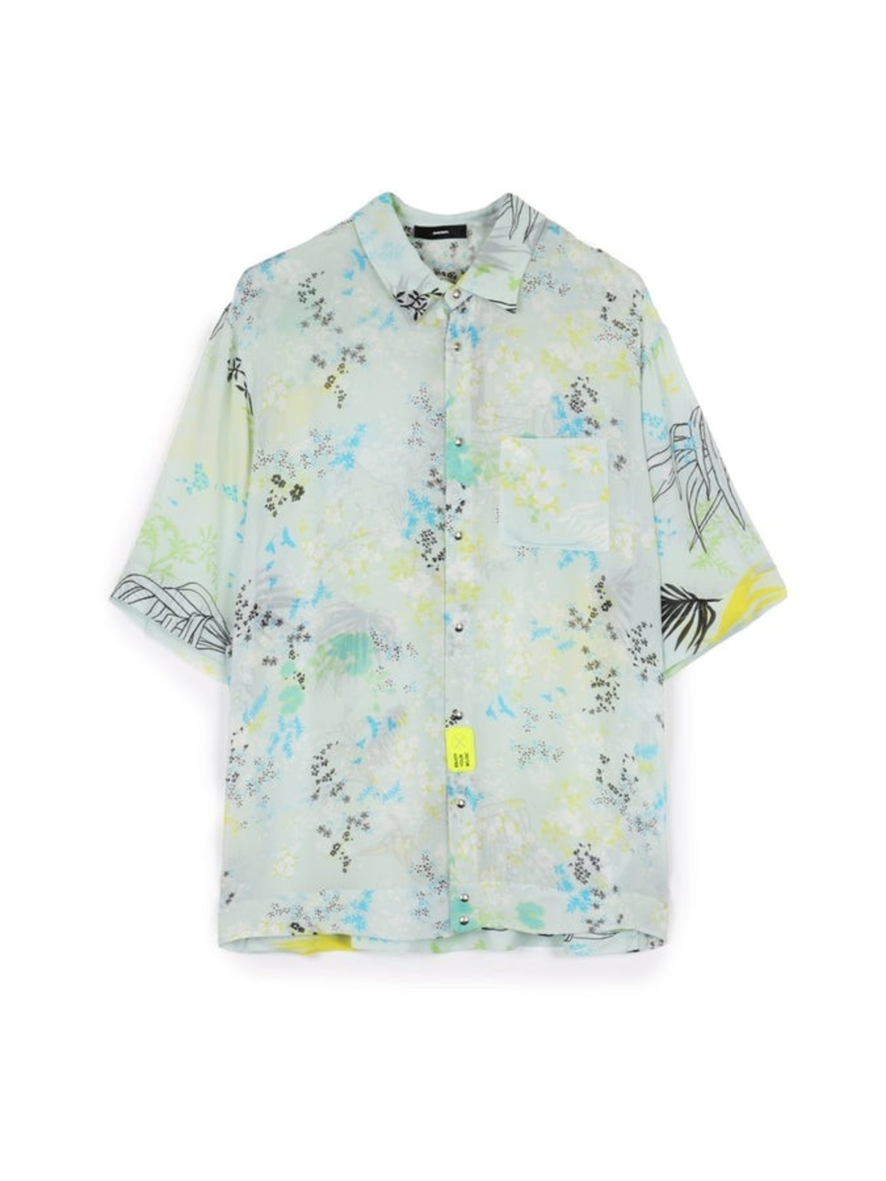 Diesel Light Green Floral Short-Sleeve Women's Shirt